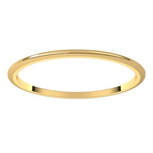 14K Yellow 1 mm Half Round Band Size 19