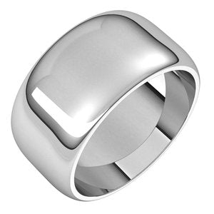 10K White 10 mm Half Round Band Size 12