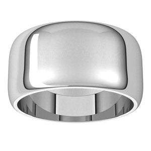 10K White 10 mm Half Round Band Size 12
