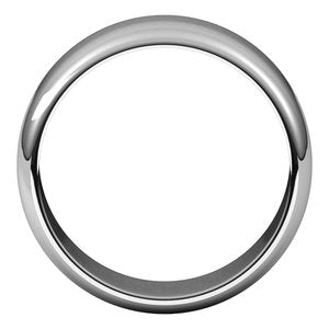 Platinum 8 mm Half Round Band Size 13.5