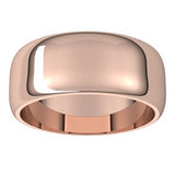 10K Rose 8 mm Half Round Band Size 10.5