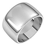 Platinum 12 mm Half Round Band Size 15.5