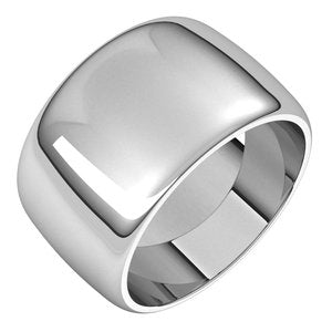 Platinum 12 mm Half Round Band Size 15.5