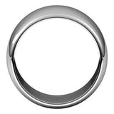 Platinum 12 mm Half Round Band Size 15.5