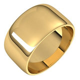 10K Yellow 10 mm Lightweight Half Round Band Size 15.5