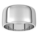 10K White 10 mm Lightweight Half Round Band Size 15.5