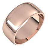 10K Rose 8 mm Lightweight Half Round Band Size 5