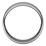 14K White 8 mm Lightweight Half Round Band Size 16.5