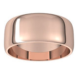 10K Rose 8 mm Lightweight Half Round Band Size 5