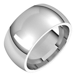 10K White 10 mm Comfort-Fit Half Round Band Size 15