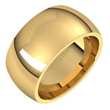 18K Yellow 10 mm Comfort-Fit Half Round Band Size 10.5