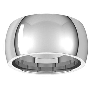 14K White 10 mm Comfort-Fit Half Round Band Size 14.5