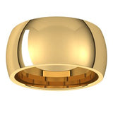 18K Yellow 10 mm Comfort-Fit Half Round Band Size 10.5