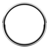 10K White 1 mm Lightweight Comfort-Fit Half Round Band Size 19