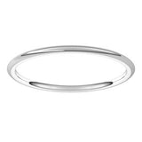 10K White 1 mm Lightweight Comfort-Fit Half Round Band Size 16.5