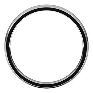 10K White 3 mm Lightweight Comfort-Fit Half Round Band Size 20