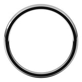 10K White 2.5 mm Lightweight Comfort-Fit Half Round Band Size 19