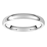 10K White 2.5 mm Lightweight Comfort-Fit Half Round Band Size 19.5