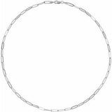 14K White 3.85 mm Paperclip-Style 7" Chain