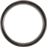 Black & Blue PVD Tungsten 8 mm Beveled-Edge Grooved Comfort-Fit Band Size 7.5