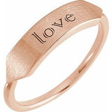 14K Rose 19.7x5 mm Geometric Signet Ring