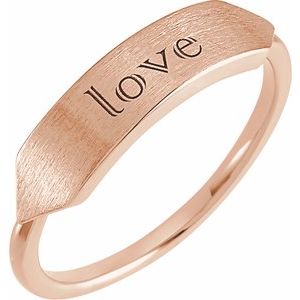 14K Rose 19.7x5 mm Geometric Signet Ring