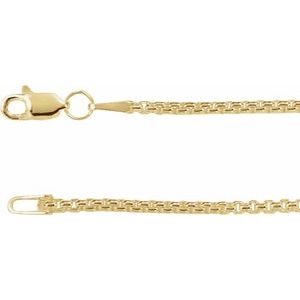 14K Yellow 1.8 mm Rounded Box 7" Chain