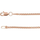 14K Rose 1.8 mm Rounded Box 7" Chain