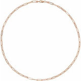 14K Rose 3.85 mm Paperclip-Style 7" Chain