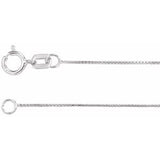 14K White .55 mm Box 7" Chain