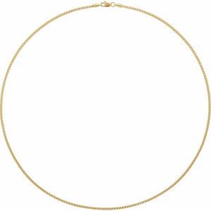 14K Yellow 1.82 mm Box 7" Chain