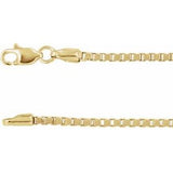 14K Yellow 1.82 mm Box 7" Chain