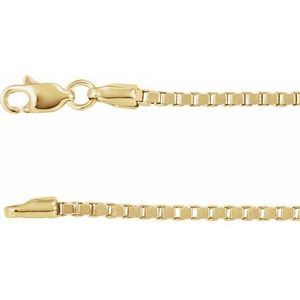 14K Yellow 1.82 mm Box 7" Chain