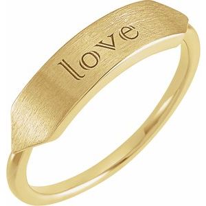 14K Yellow 19.7x5 mm Geometric Signet Ring