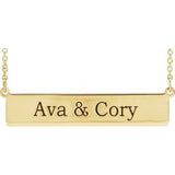 18K Yellow Vermeil Be Posh® Engravable Bar 19 1/2" Necklace