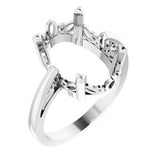 10K X1 White 14x10 mm Oval Scroll Setting® Solitaire Ring Mounting