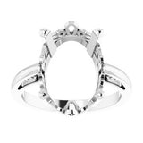 10K X1 White 14x10 mm Oval Scroll Setting® Solitaire Ring Mounting
