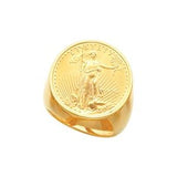 14K Yellow Coin Frame Bezel Ring Mounting for 21.4 mm Coin