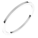 18K White 1 mm Flat Band Size 5