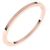 14K Rose 1 mm Flat Band Size 20
