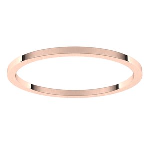 14K Rose 1 mm Flat Band Size 18