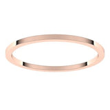 14K Rose 1 mm Flat Band Size 19