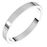 10K White 2.5 mm Flat Band Size 9.5