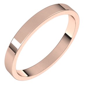 14K Rose 2.5 mm Flat Band Size 19