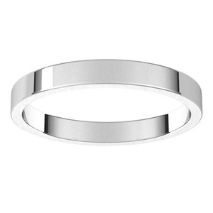 10K White 2.5 mm Flat Band Size 9.5