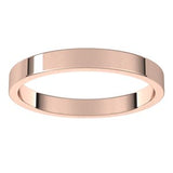 14K Rose 2.5 mm Flat Band Size 19
