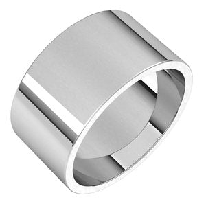 18K White 10 mm Flat Band Size 7.5