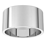 18K White 10 mm Flat Band Size 7.5