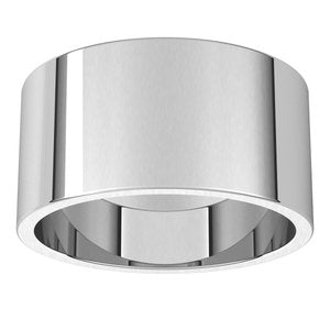18K White 10 mm Flat Band Size 7.5