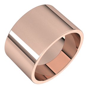14K Rose 12 mm Flat Band Size 12.5